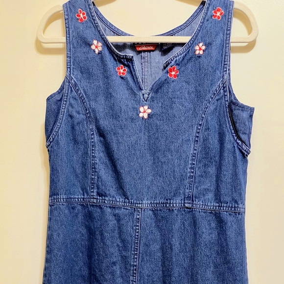 Vintage Agapo Denim floral and leaves maxi dress and button down combo size MP - Picture 5 of 7